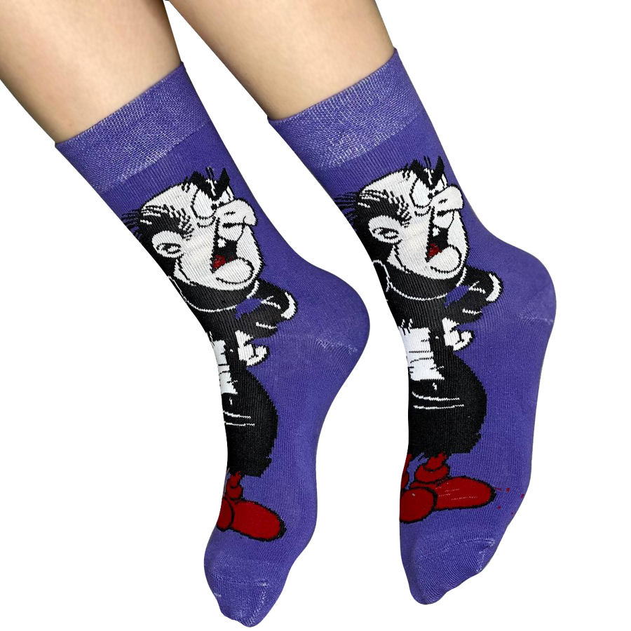 purple long socks